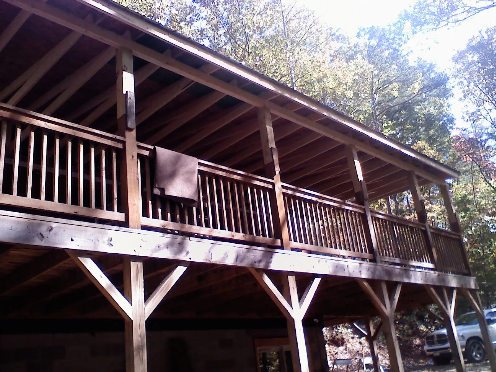 Timber framing under a new elevated porch and deck — Roof Leak Repair in Airville by Roofing Brothers